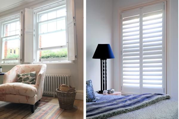 image showing hardwood shutters and mdf shutters for comparison